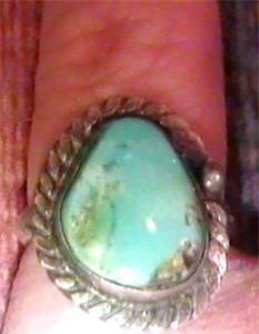 Vintage Old Pawn Zuni Large Cerrillos Turquoise Stone Ring 5 75 Native 