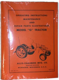 usa brand new allis chalmers g owners maintenance parts manual