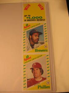 1982 Topps Squirt Proof Card Pete Rose Cecil Cooper