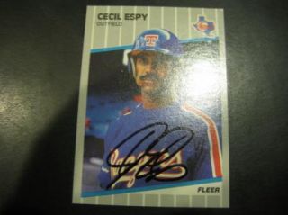 Cecil Espy Texas Rangers AutoD Card