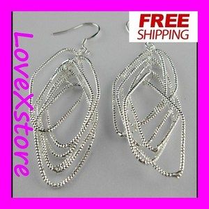    Silver Plated Snake Chain Earring Dangle Earrings  e