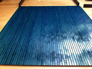 Bamboo Chair Mat Office Floor Mat Wood Floor Protector Tahoe Blue Desk 