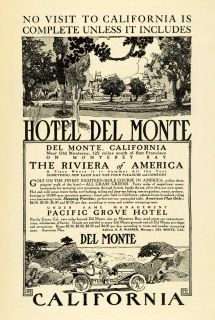 1912 Ad Hotel Del Monte Monterey California Pacific Grove Antique 
