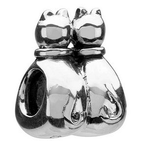 Authentic Chamilia Sterling Silver GB 25 Cats Charm Bead