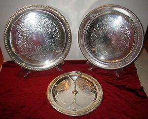   International Silver Silverplate Trays Tidbits Parties Catering