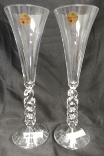   France 2000 Millennium Clear Lead Crystal Champagne Glass Set