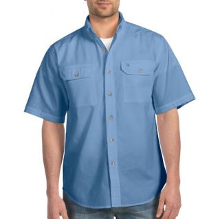 Carhartt Short Sleeve Chambray Solid Work Shirt Blue S200 CBL
