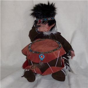 cathay porcelain native american doll logan by drum fth474c
