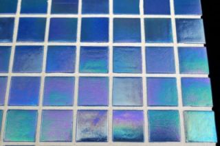 Ocean Pearl Blue Color Iridescent Mosaic Glass Tile for Kitchen & Bath