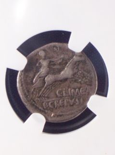 Roman Republic Censorinus Silver Denarius 82 NGC CH F
