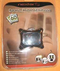 Nextar Digital Photo Frame Keychain Holds 60 Photos Black 1 5 LCD NIB 