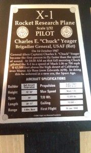 Charles Chuck Yeager Signed Bell x 1 Model Rocket Plane The Danbury 