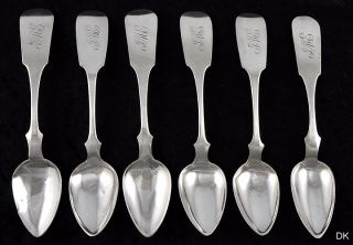   Southern American Coin Silver s Roberts Spoons Pre Civil War