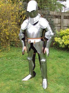 Hade Made 13th Century English Suit Of Armour & Stand Full Size Fully 