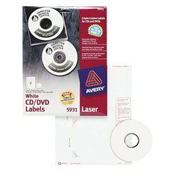 Avery CD DVD Removable Laser Labels Pack of 50 5931