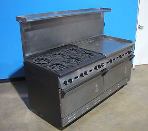 Wolf Commercial 6 Burner Gas Range with 36 Griddle and Double Oven