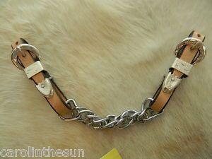   Oil Leather Western Curb Chain Show Hardware New Horse Tack
