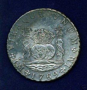 Peru Spanish Colonial Charles III 1769 JM 8 Reales Coin