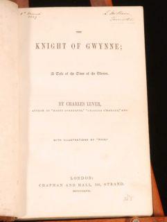 1847 Charles LEVER Knight of Gwynne PHIZ Irish