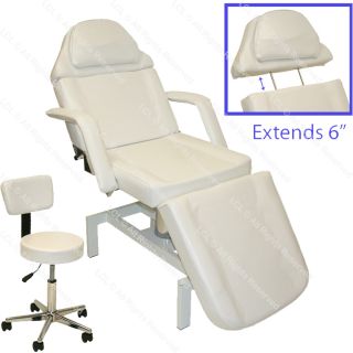 White Hydraulic Massage Table Bed Chair Skin Care Beauty Spa Salon 
