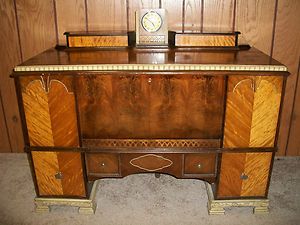 Vintage Roos Cedar Chest with Working Clock Multi Toned Wood Finish 