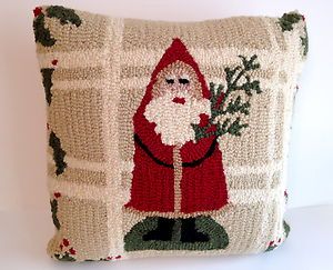 Garnet Hill Holiday Santa Pillow