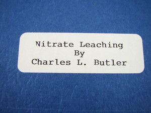 How To Nitrate Leaching Book by Charles L. Butler Gold  Formulas 