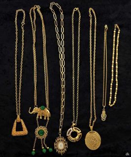 Gold Toned Necklaces Locket Elephant Pendnat Napier