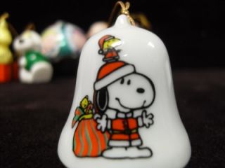 Vintage Peanuts Charlie Brown Snoopy Ceramic Christmas Ornaments UFS 