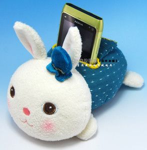 New Green Rabbit Plush Cell Phone iPhone 4 4s Cover Remote Control 