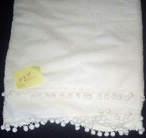 Vintage Hobnail White Chenille Bedspread 74 x 110 Use or Cutter for 