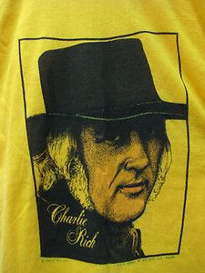 Vtg American Charlie Rich Band Country Song Shirt Soft Thin 50 Poly 50 
