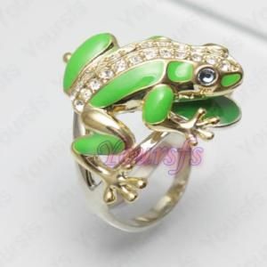 Sexy Jewelry 18K Gold Plated Swarovski Crystal Cute Frog Charm 