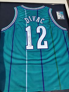 Charlotte Hornets Framed Vlade Divac Signed Authentic Jersey 76ers 