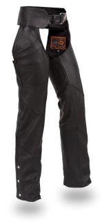 womens black leather motorcycle chaps size s