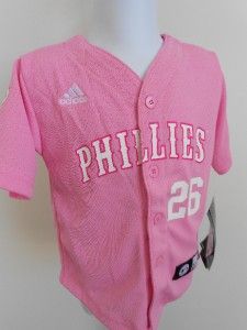 New Chase Utley 26 Phillies Pink Toddler 3T Jersey 3FA