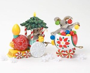 Charming Tails Set 2 Christmas Ornament Express Series