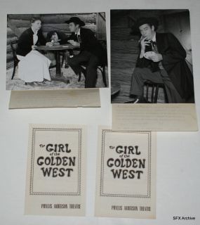 Vintage Chester Morris Girl of The Golden West Playbills Photos Lot by 