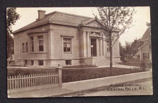 1910s Adams Library Central Falls RI Providence Co PC