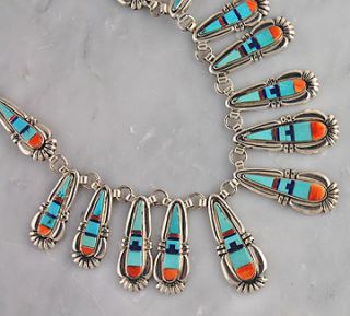 Johnson Navajo Silver Multi Color Necklace Earring