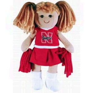 nebraska cornhuskers cheerleader plush doll new