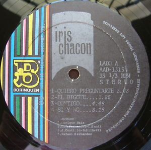 Iris Chacon Celos Borinquen 1977 Puerto Rico LP Only