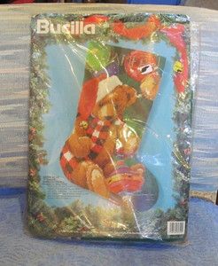Bucilla Santa Bear 18 Christmas Stocking Kit Complete