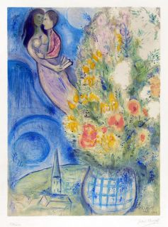 Chagall, Marc, Les Coquelicots (Red Poppies), Lithograph, Hand Signed 