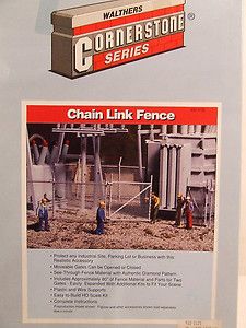    Walthers Cornerstone Chain Link Chainlink Fence kit 933 3125 in box