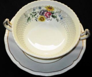 Royal Doulton Lovelace One Cream Soup Bowl and Saucer