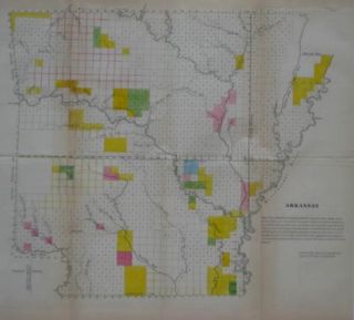 1837 Arkansas Survey Map Texas Border Dispute Cherokee