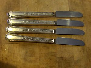 Pc Silverplate New French Hollow Grille Knives Wm Rogers Mfg Co IS 