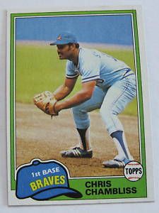 1981 Topps Chris Chambliss Braves Card No 155 NR MT