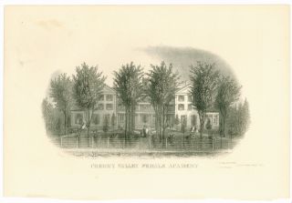 Cherry Valley Female Academy Engraving 19th Century